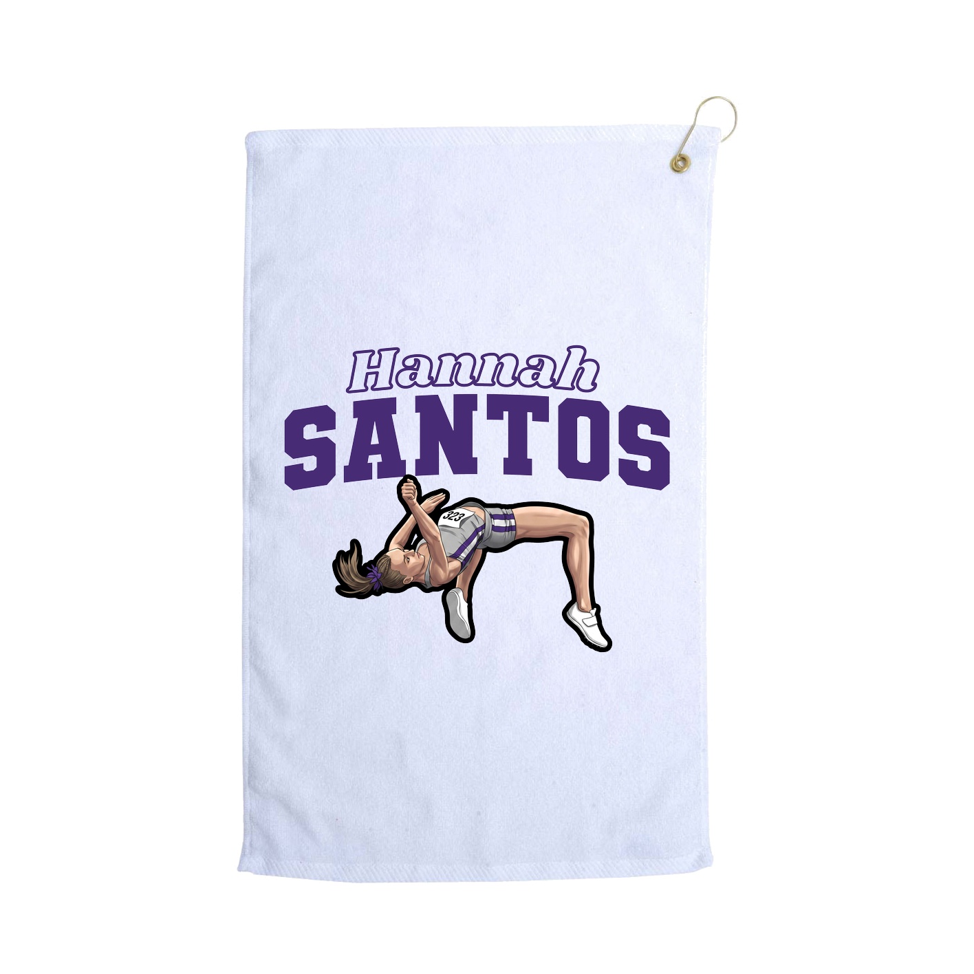 Golf Towel — Name Arch in White