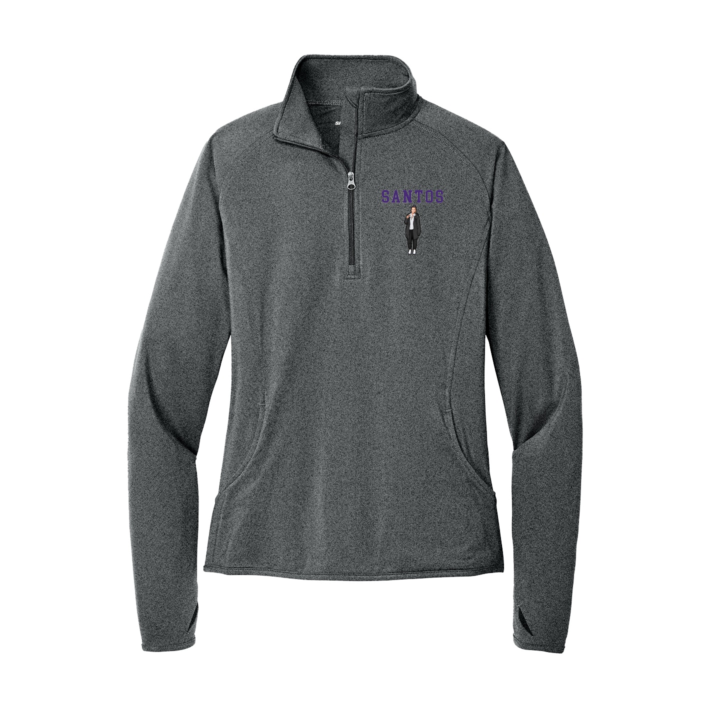 Women's Q-Zip Pullover — Shirsey in Grey