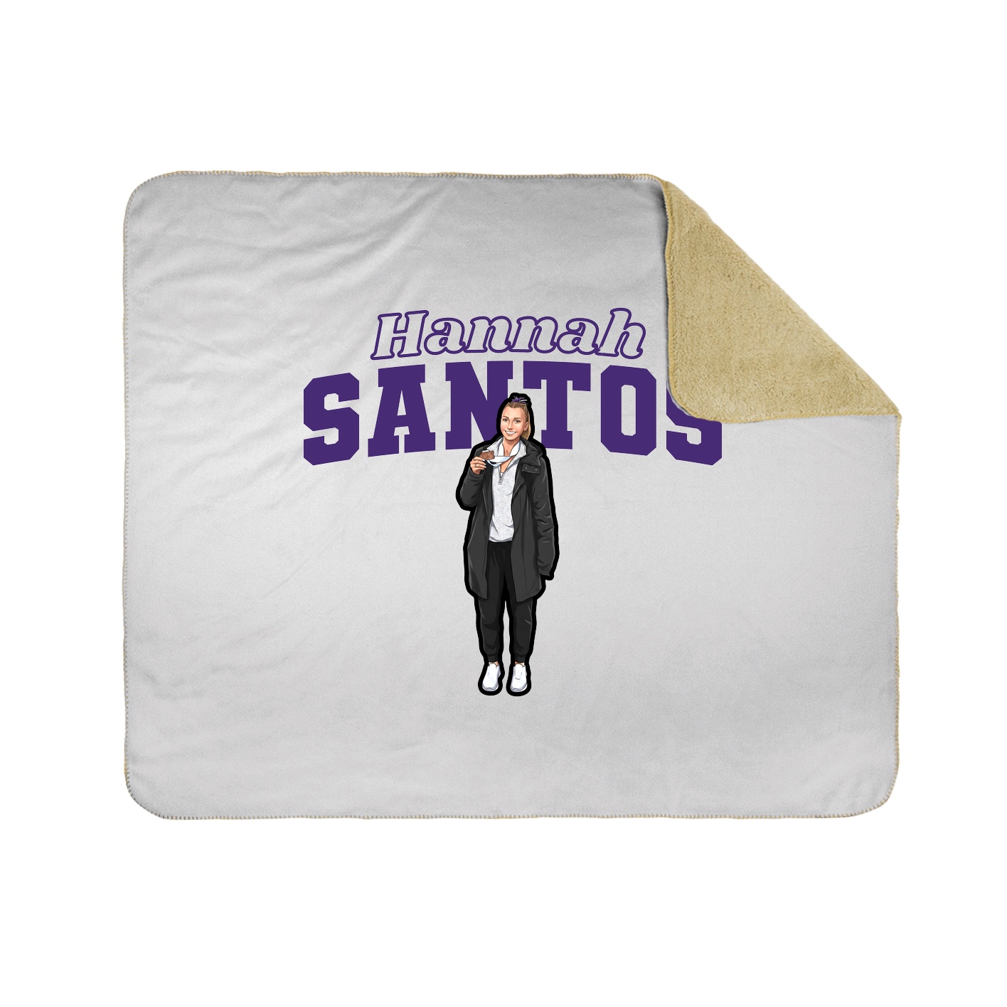 Throw Blanket — Name Arch in White
