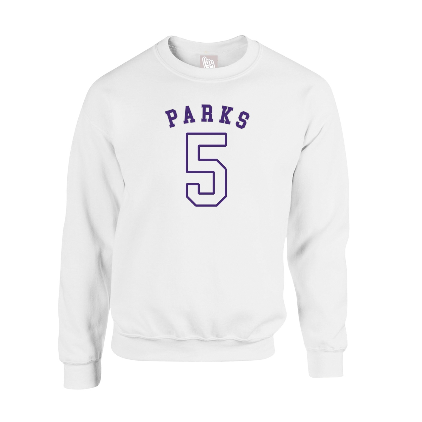 Fleece Crew — Shirsey Arch in White