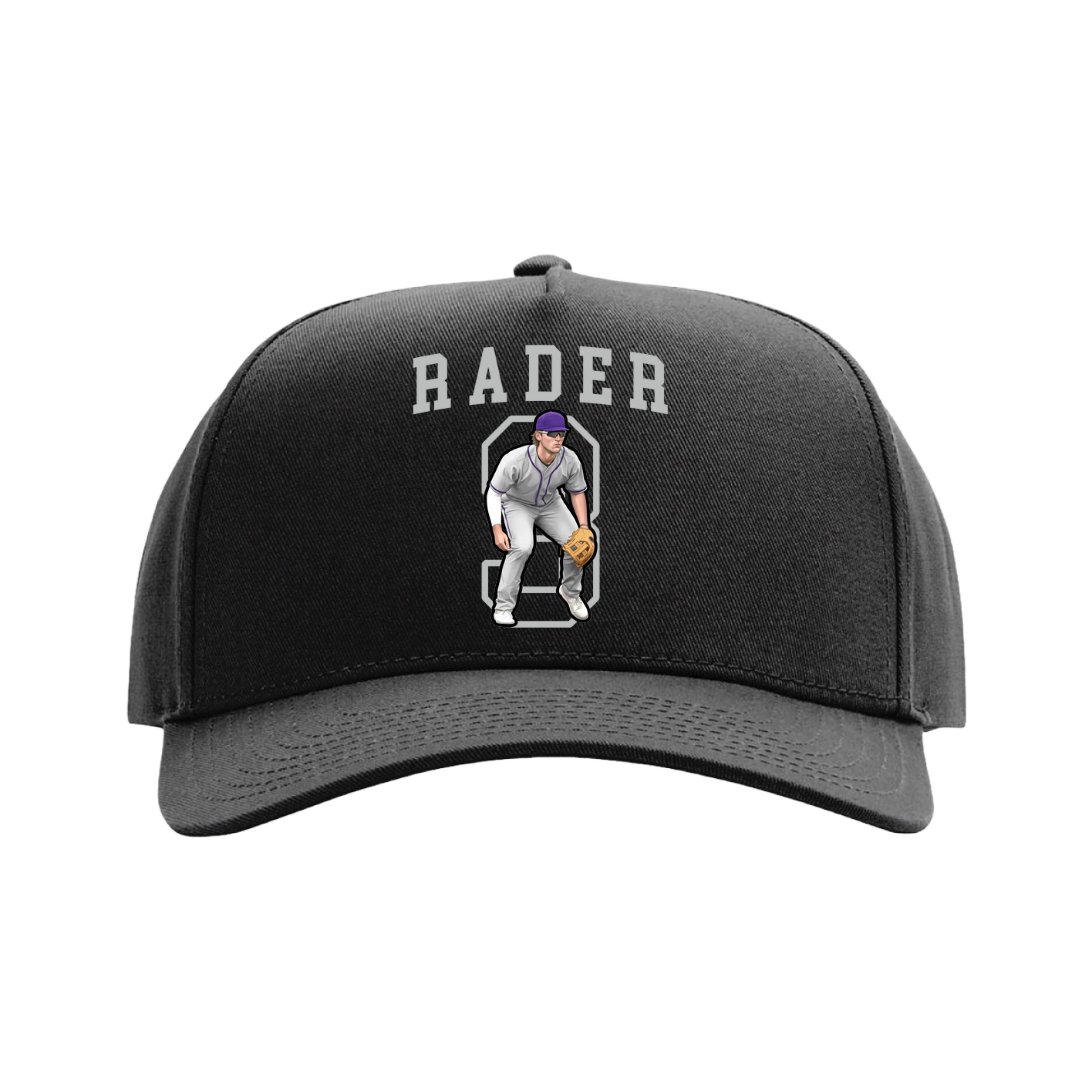 Full Fabric Five-Panel Champ Cap — Shirsey in Black