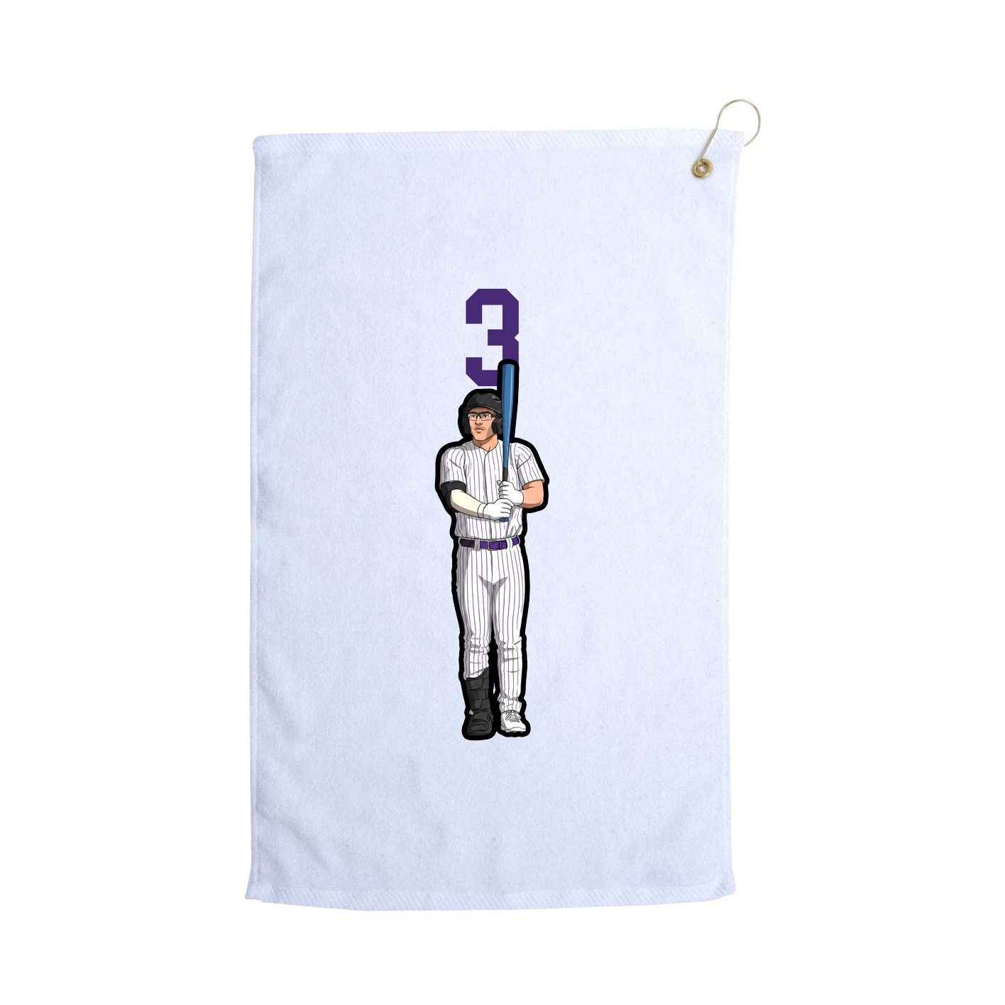 Golf Towel — Number Top in White