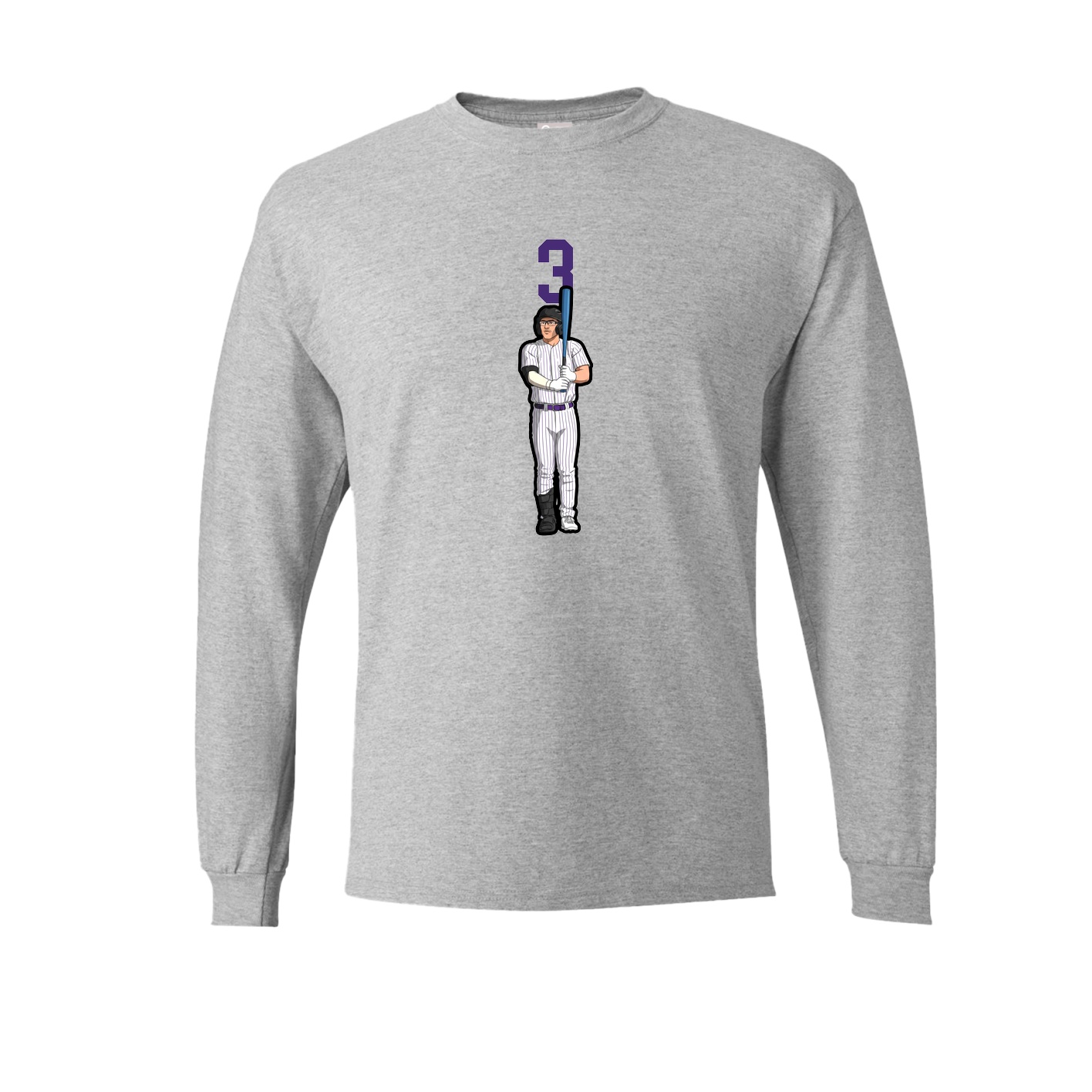 Long Sleeve Tee — Number Top in Grey