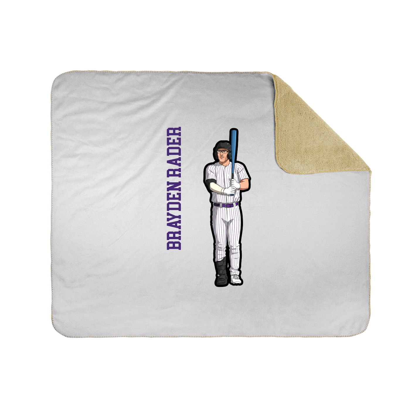 Throw Blanket — Name Vertical in White