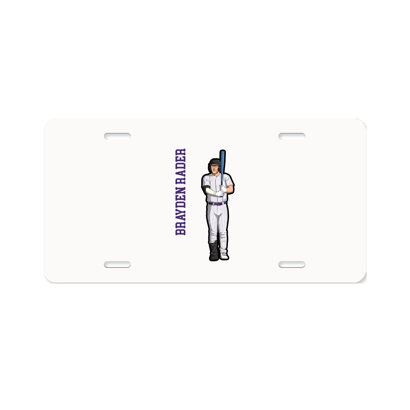 License Plate — Name Vertical in Classic