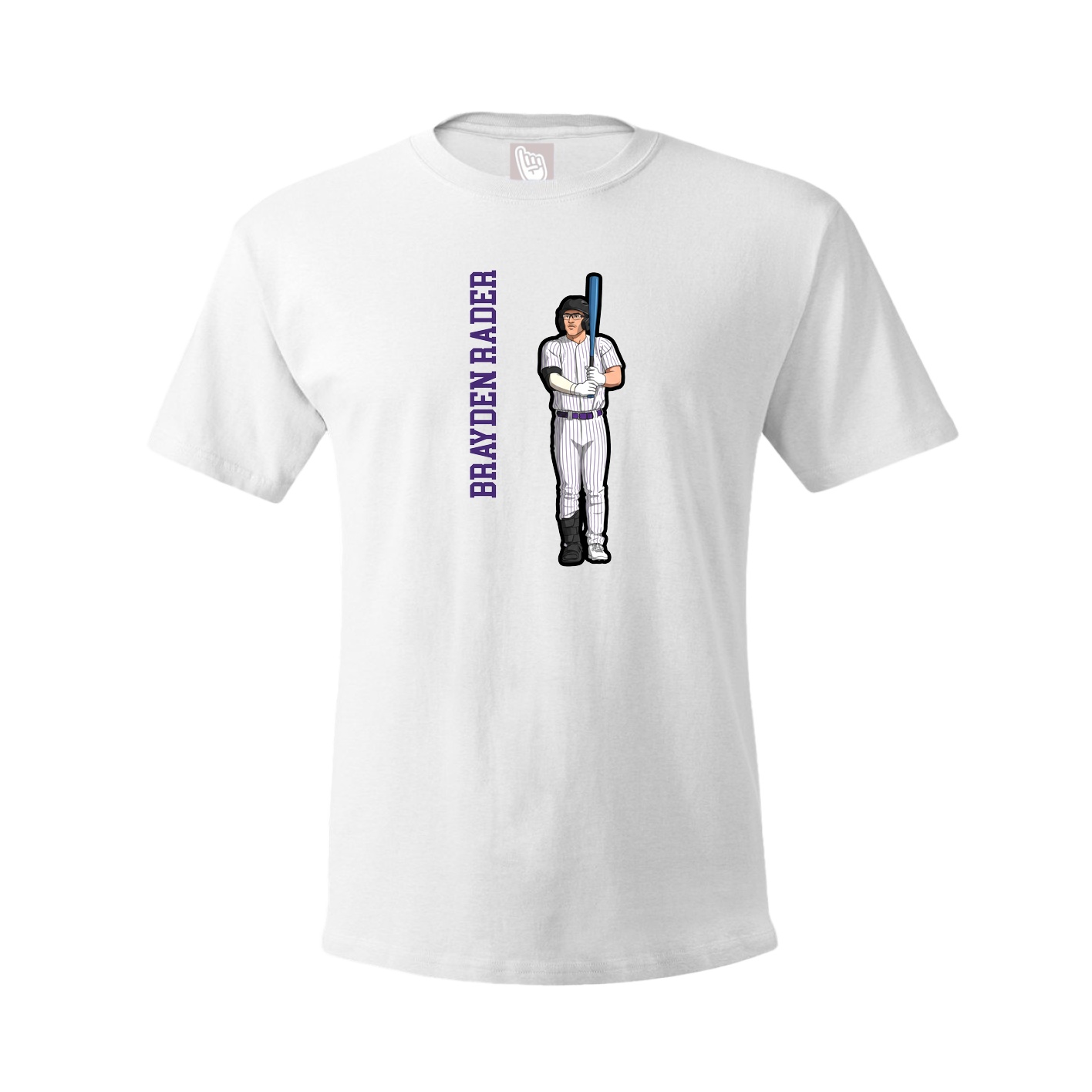 Tee — Name Vertical in White