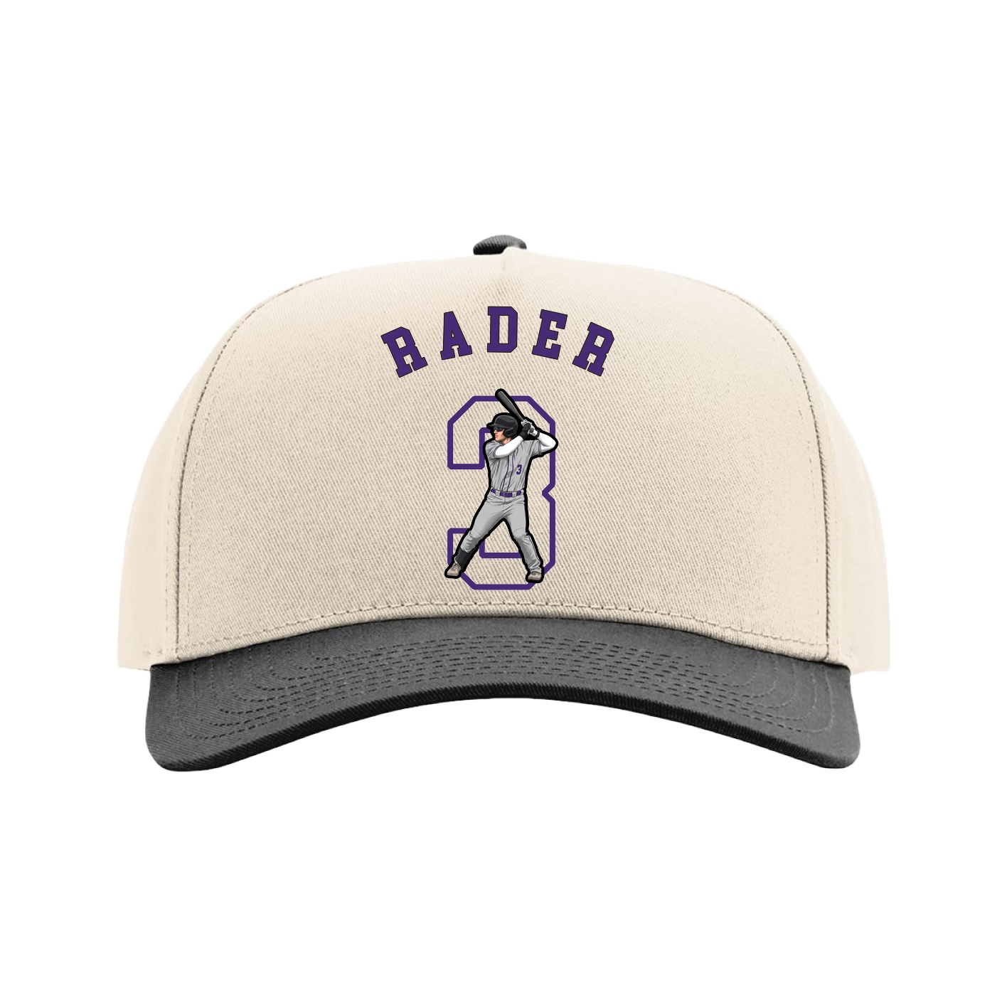 Full Fabric Five-Panel Champ Cap — Shirsey Arch in Cream/Black