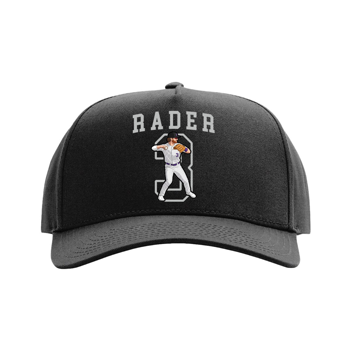 Full Fabric Five-Panel Champ Cap — Shirsey in Black
