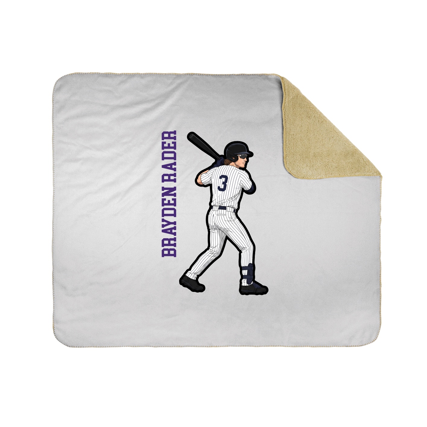 Throw Blanket — Name Vertical in White
