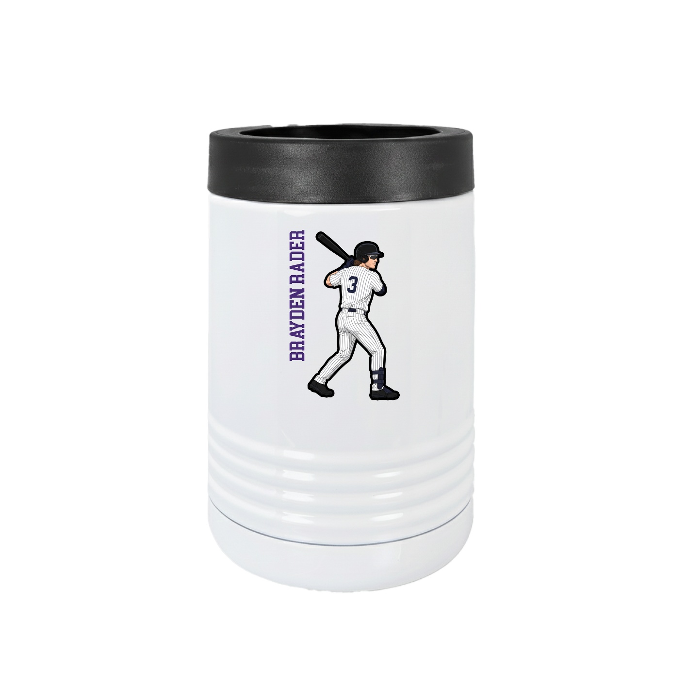 Beverage Holder — Name Vertical in White