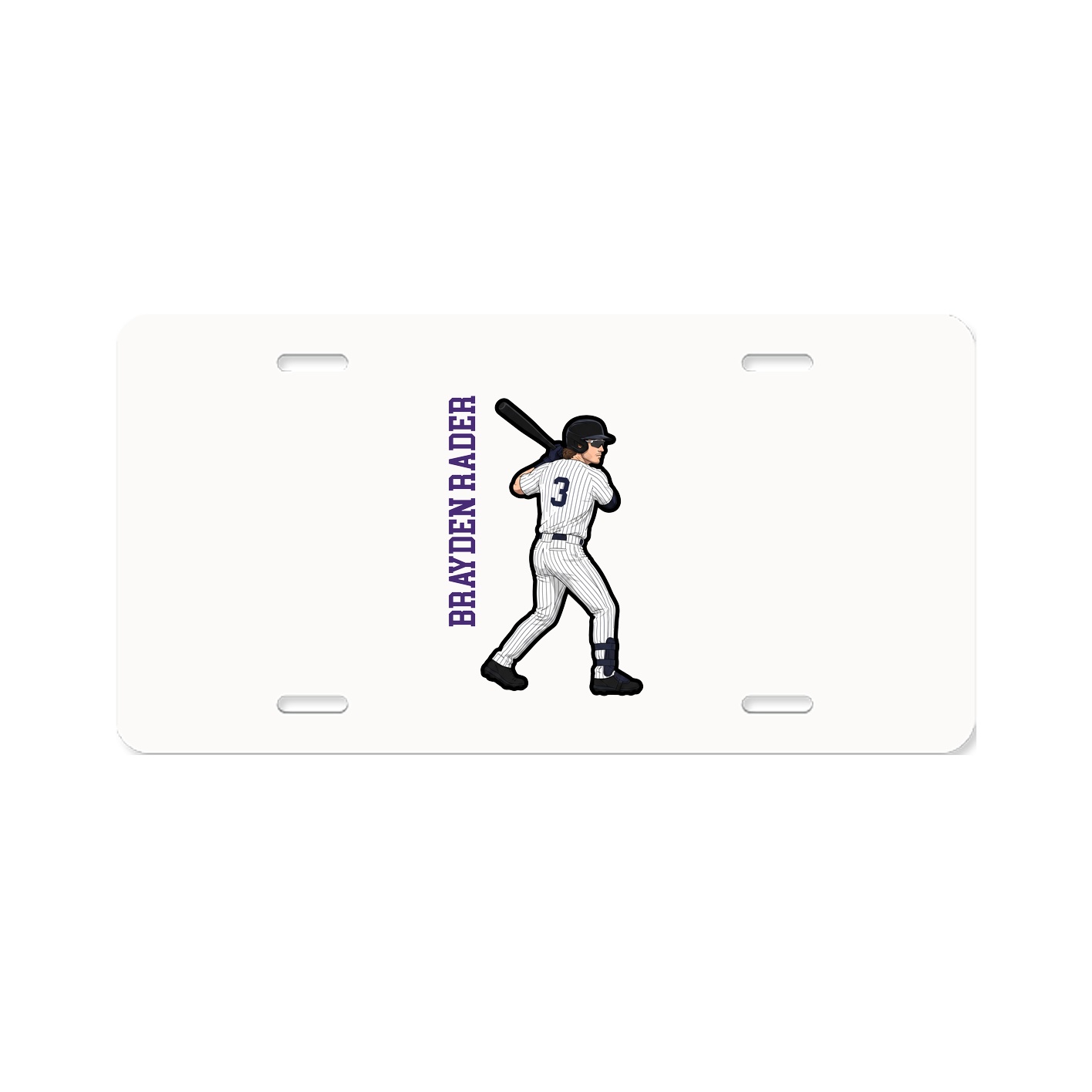 License Plate — Name Vertical in Classic