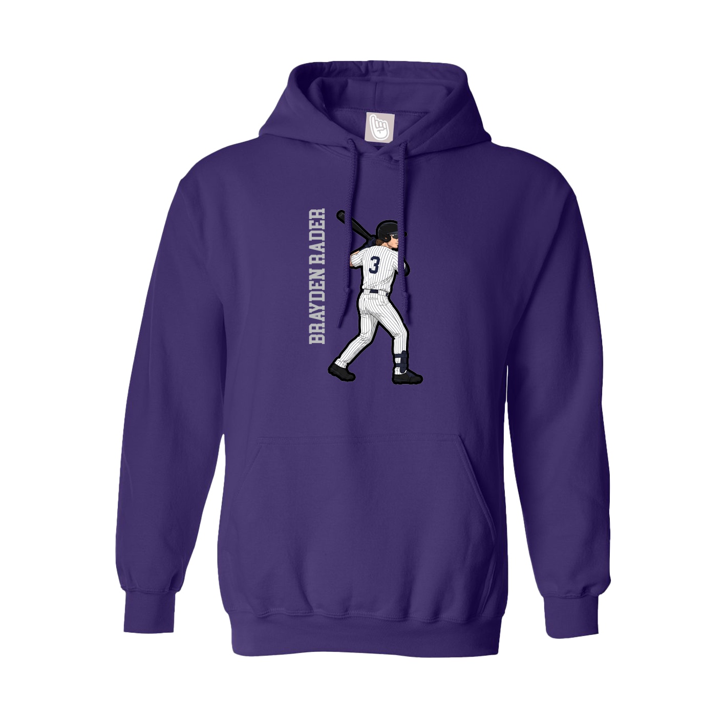 Youth Hoodie — Name Vertical in Purple