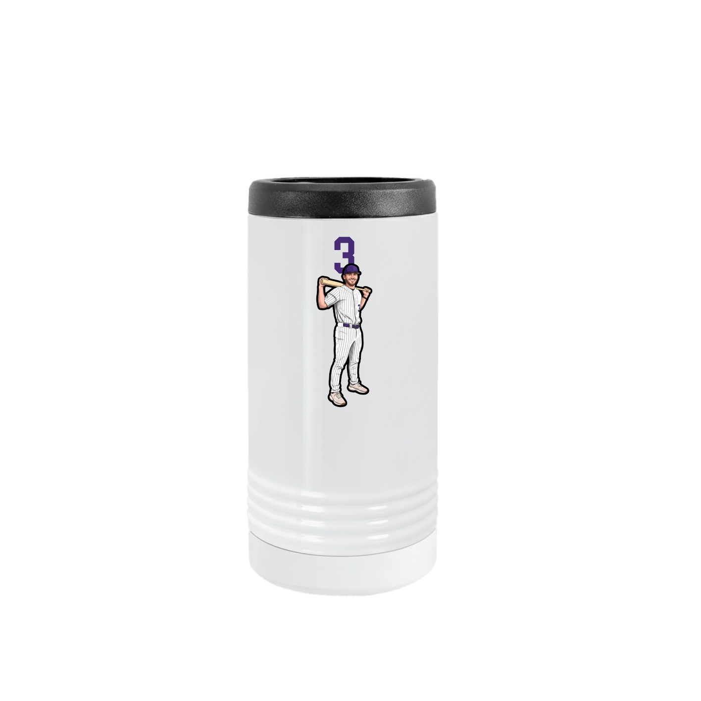 Slim Beverage Holder — Number Top in White