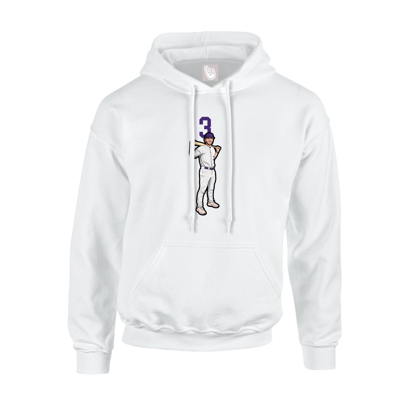 Hoodie — Number Top in White