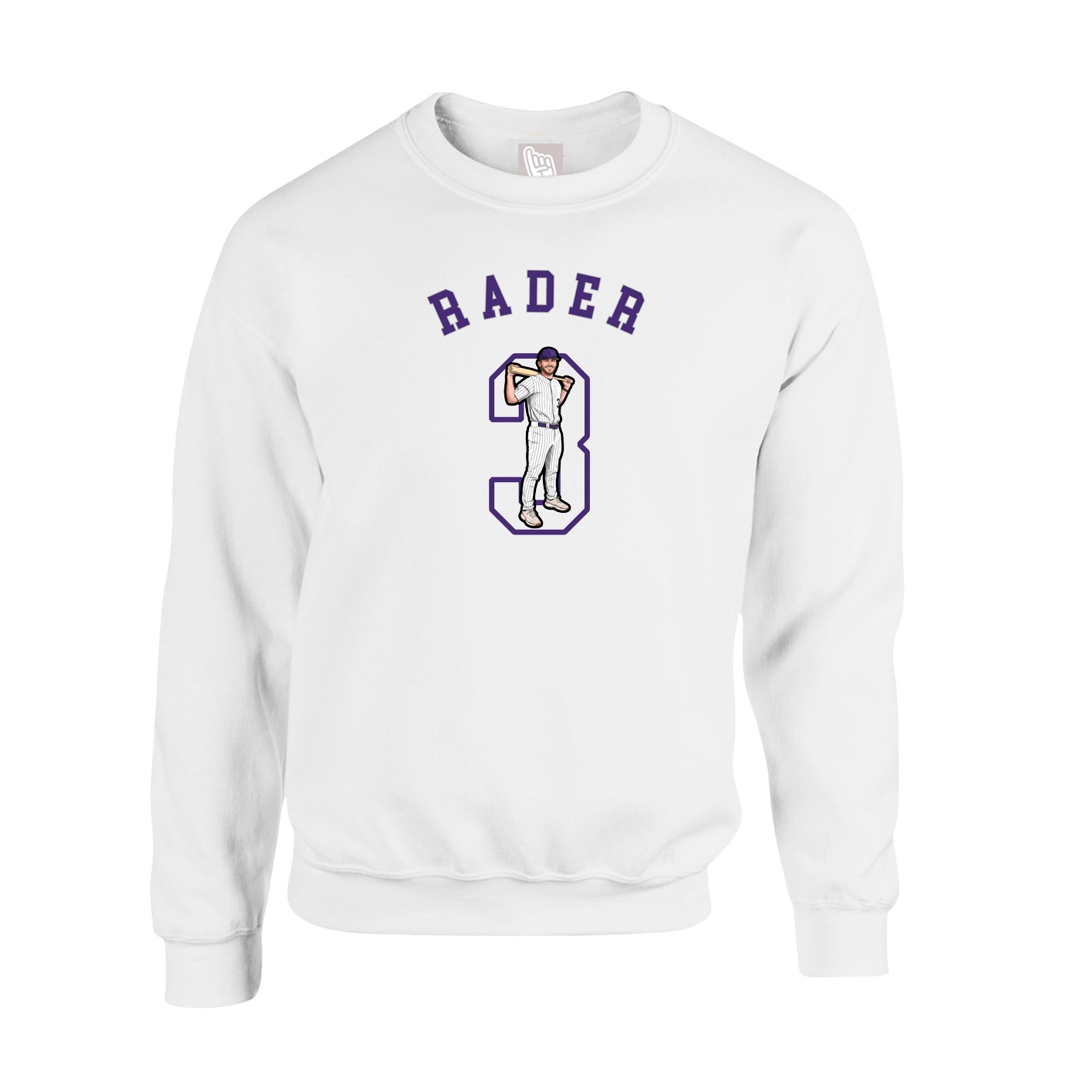 Fleece Crew — Shirsey Arch in White