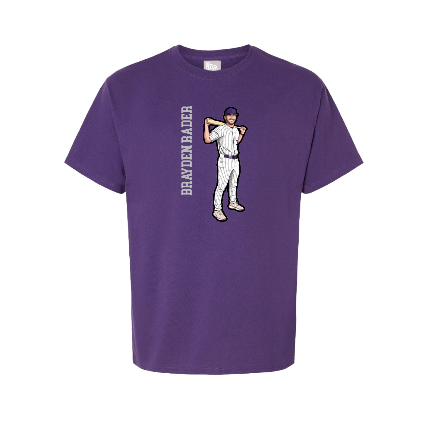 Youth Tee — Name Vertical in Purple