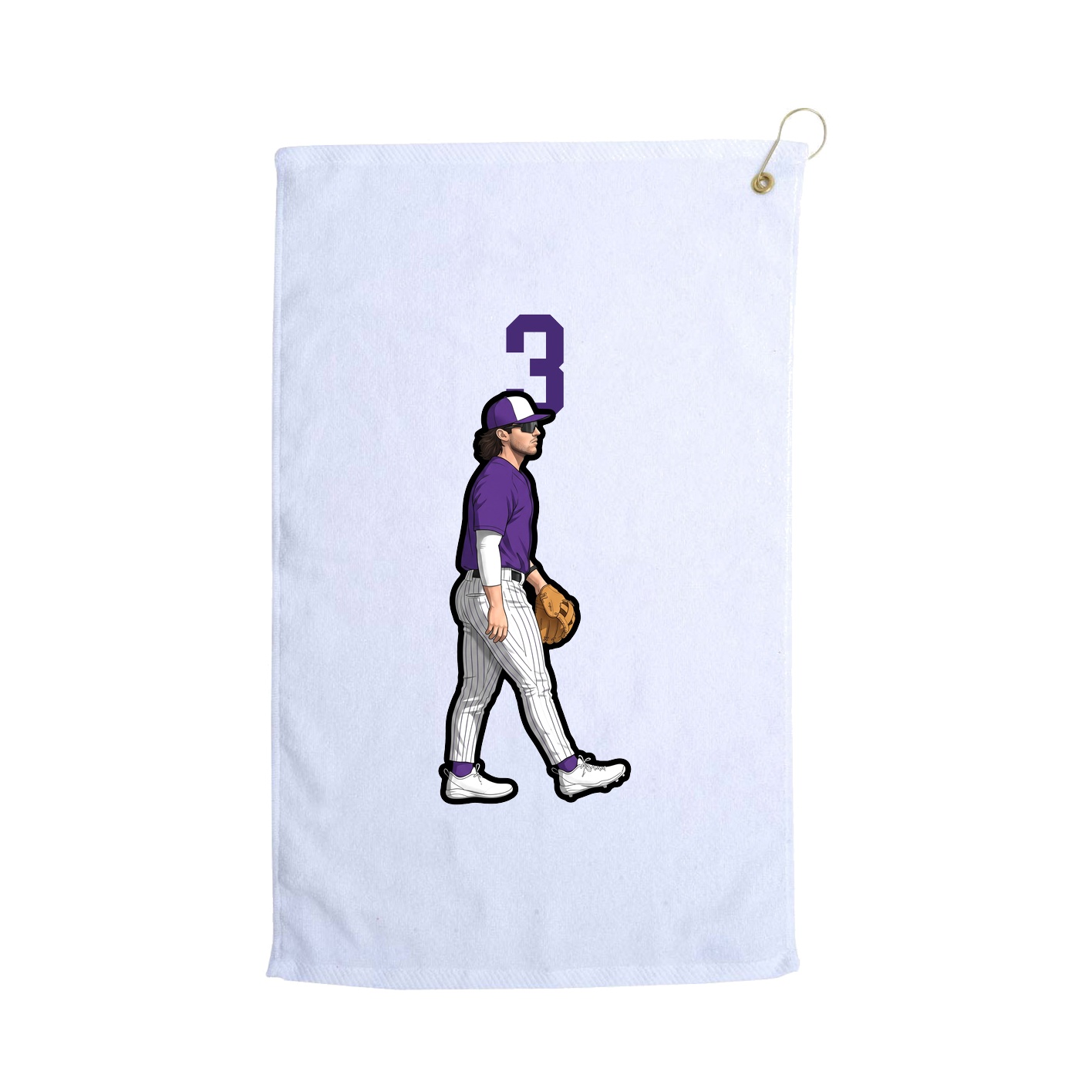 Golf Towel — Number Top in White