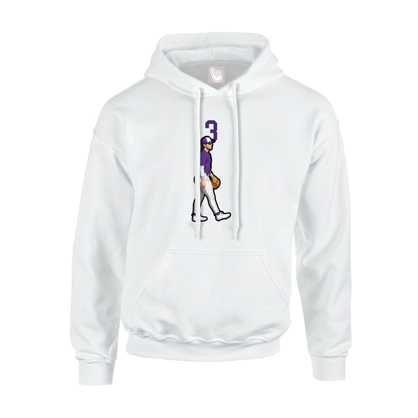 Hoodie — Number Top in White