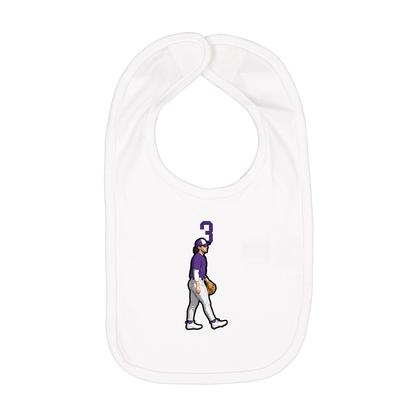 Infant Bib — Number Top in White