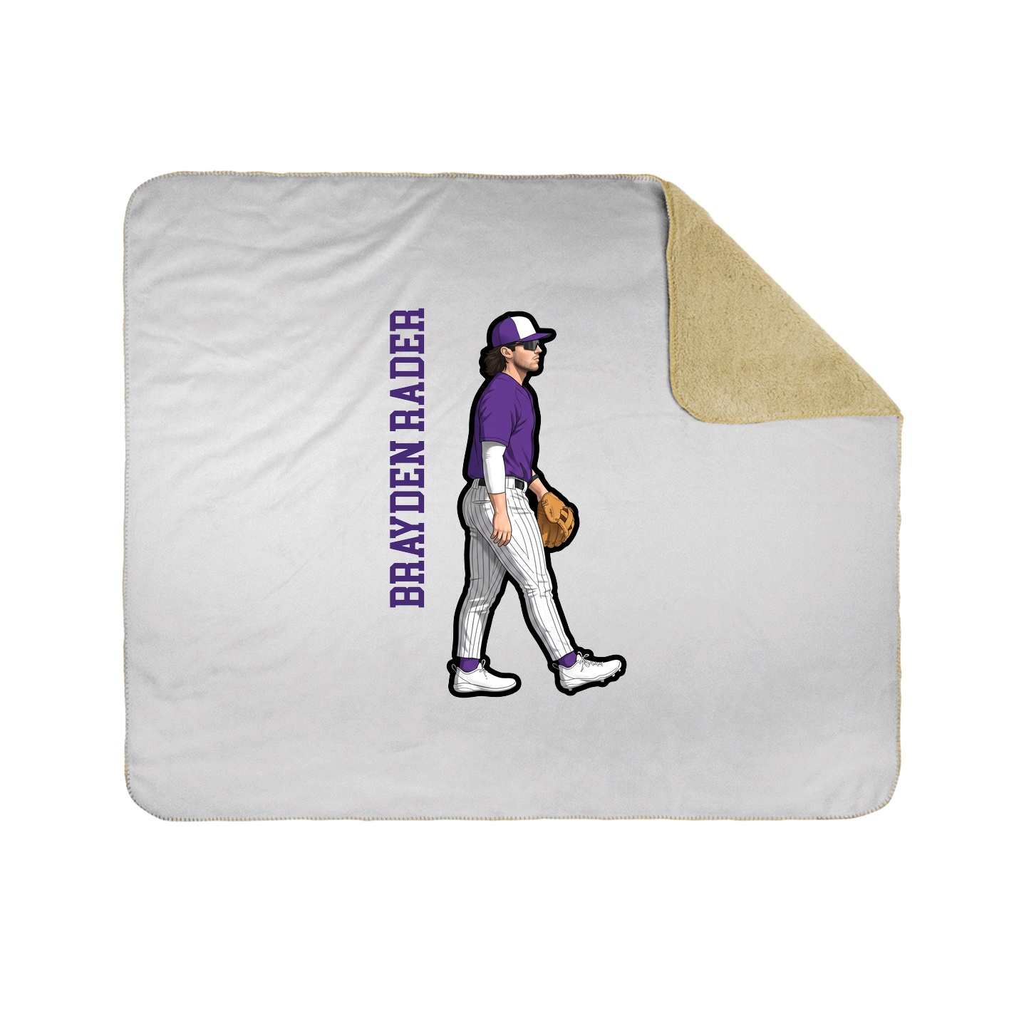 Throw Blanket — Name Vertical in White