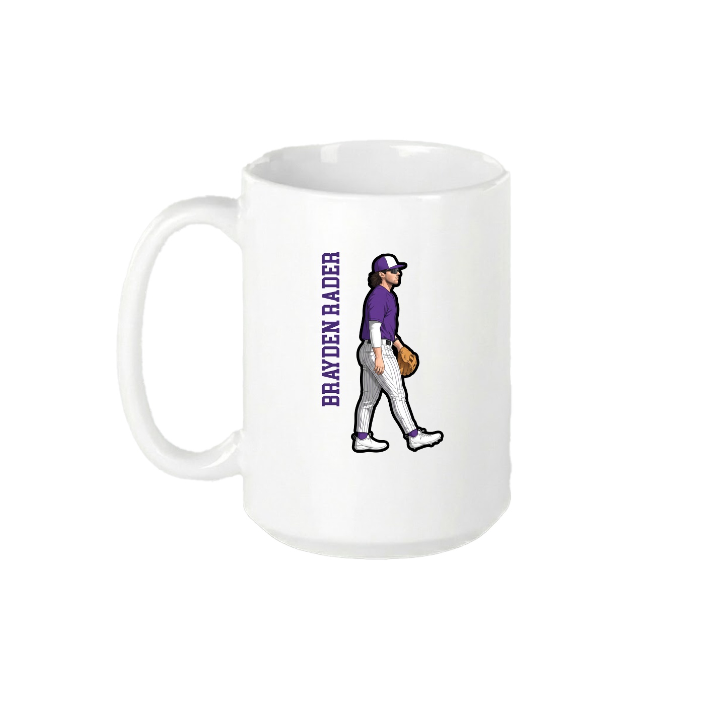 15oz Coffee Mug — Name Vertical in White