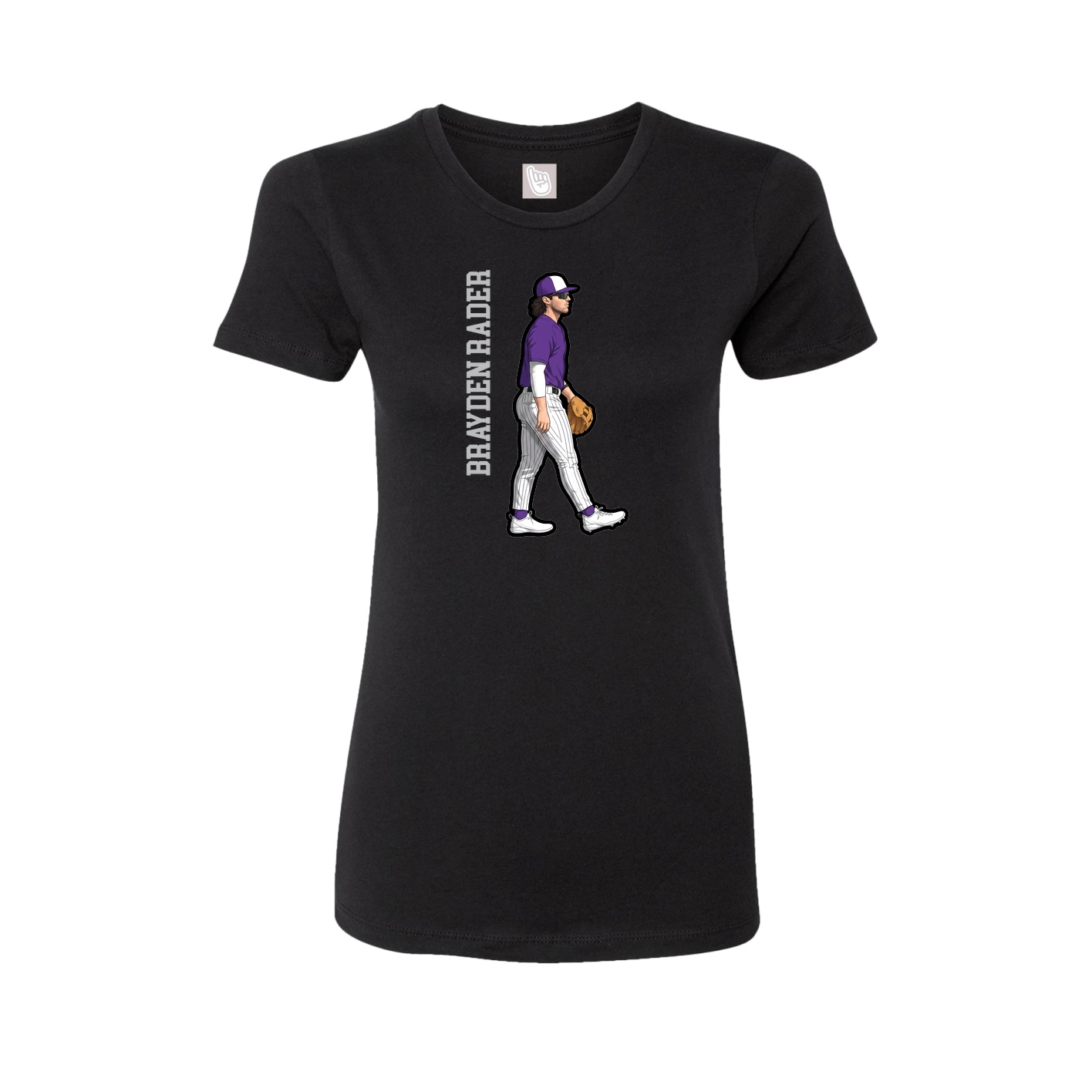 Womens Tee — Name Vertical in Black