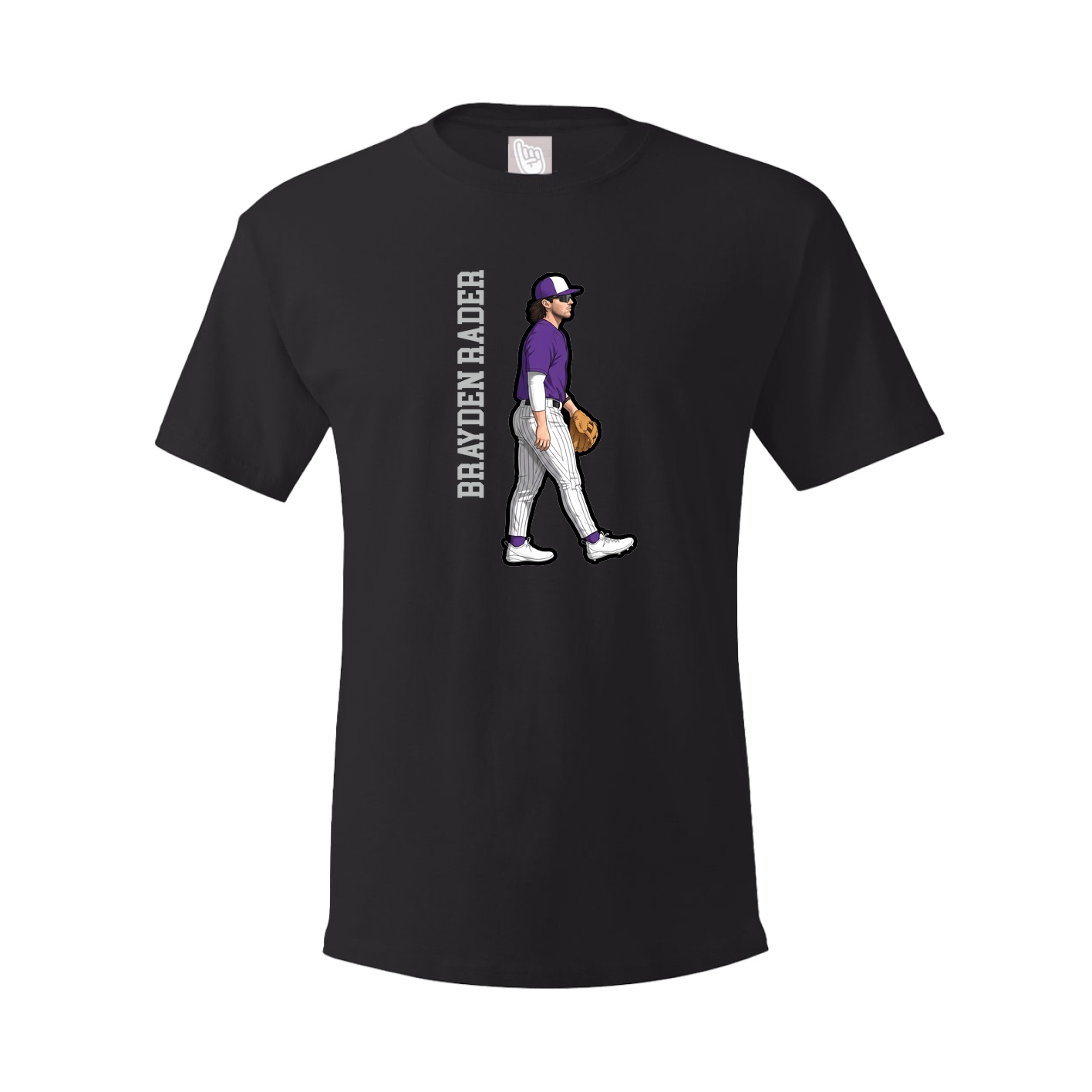 Youth Tee — Name Vertical in Black