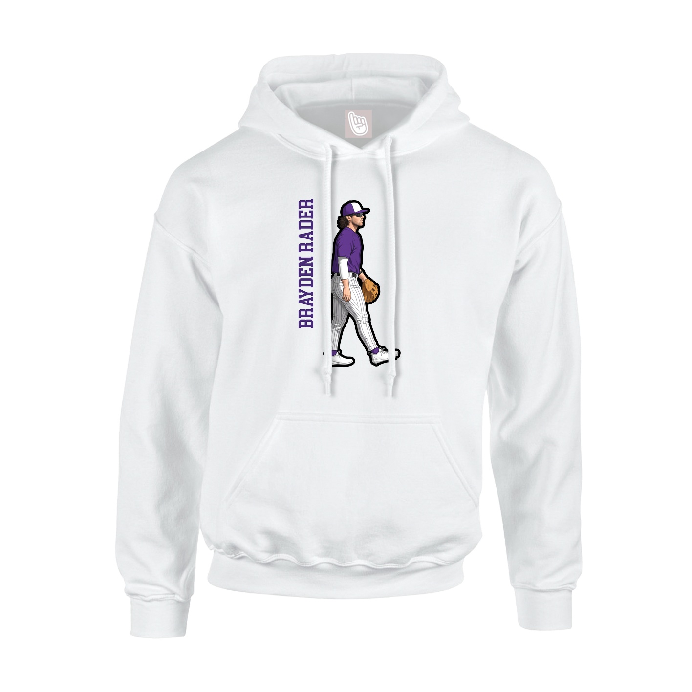 Youth Hoodie — Name Vertical in White