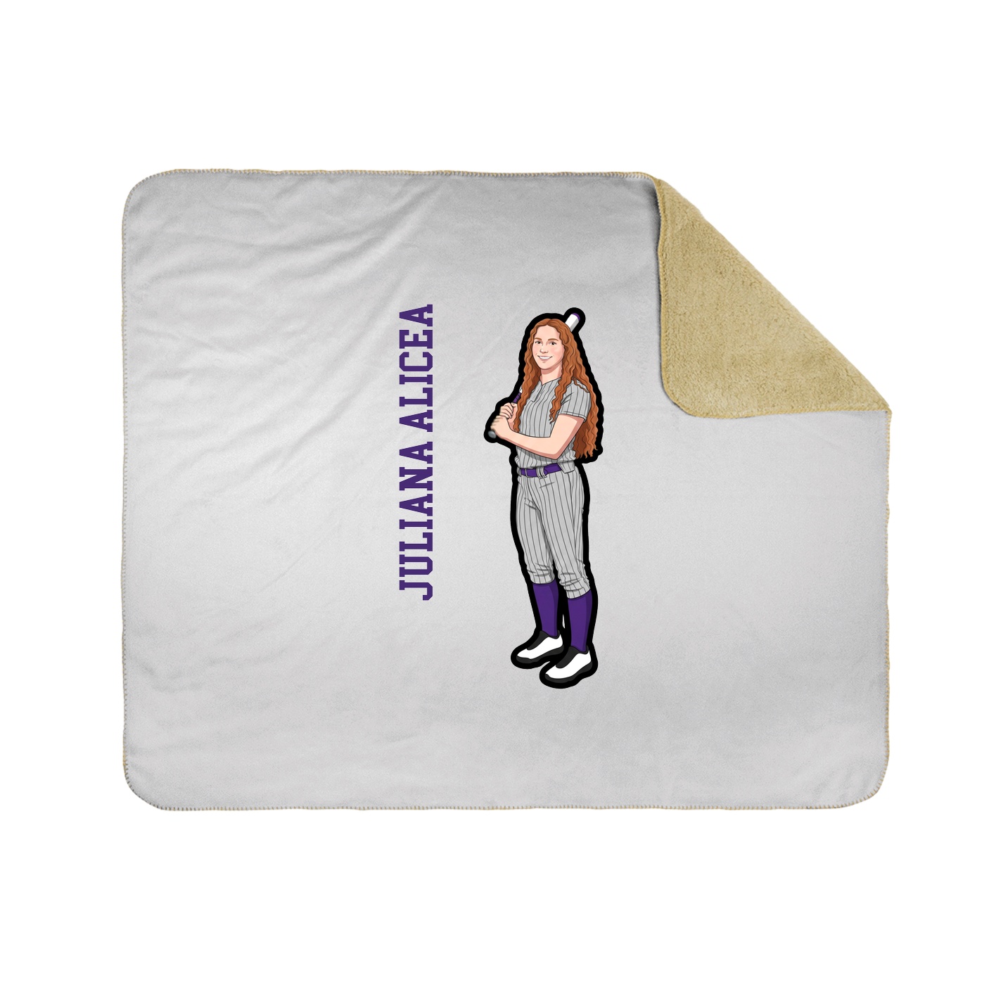 Throw Blanket — Name Vertical in White