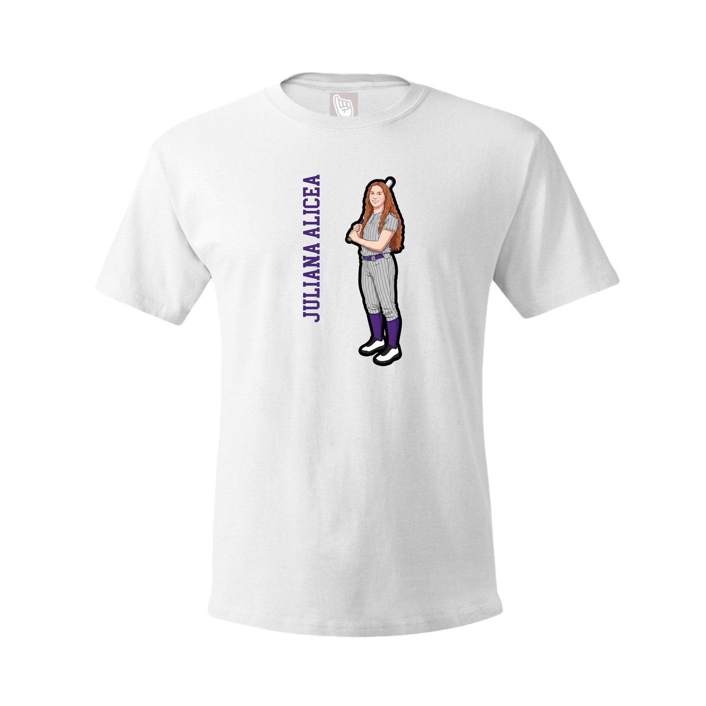 Youth Tee — Name Vertical in White