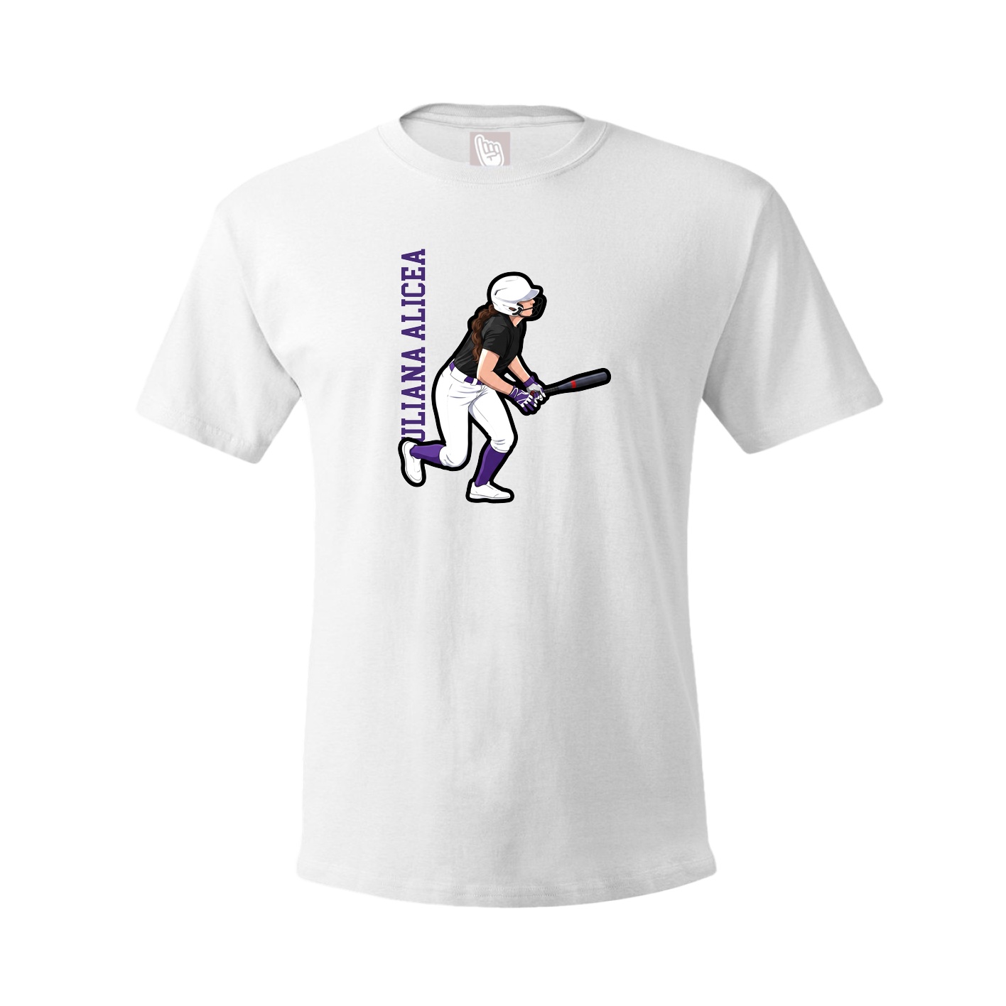 Tee — Name Vertical in White