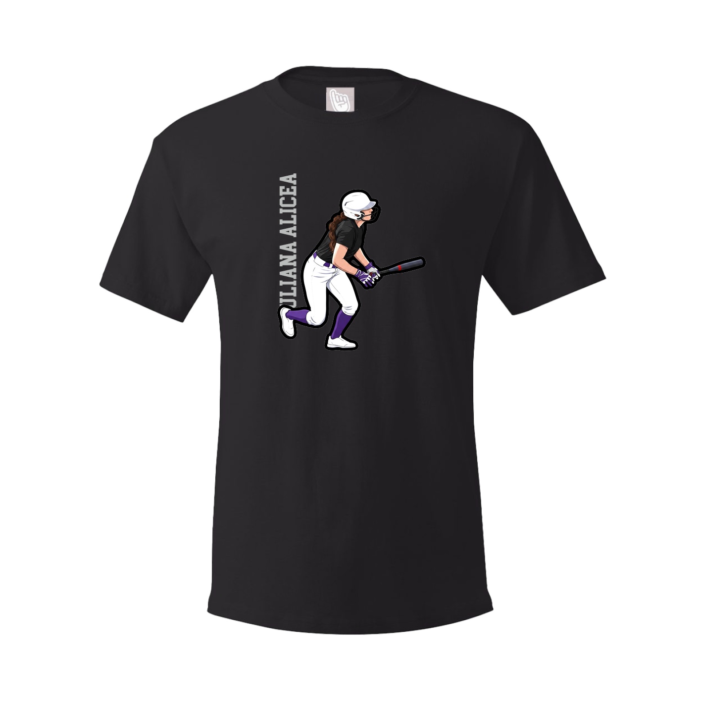 Youth Tee — Name Vertical in Black