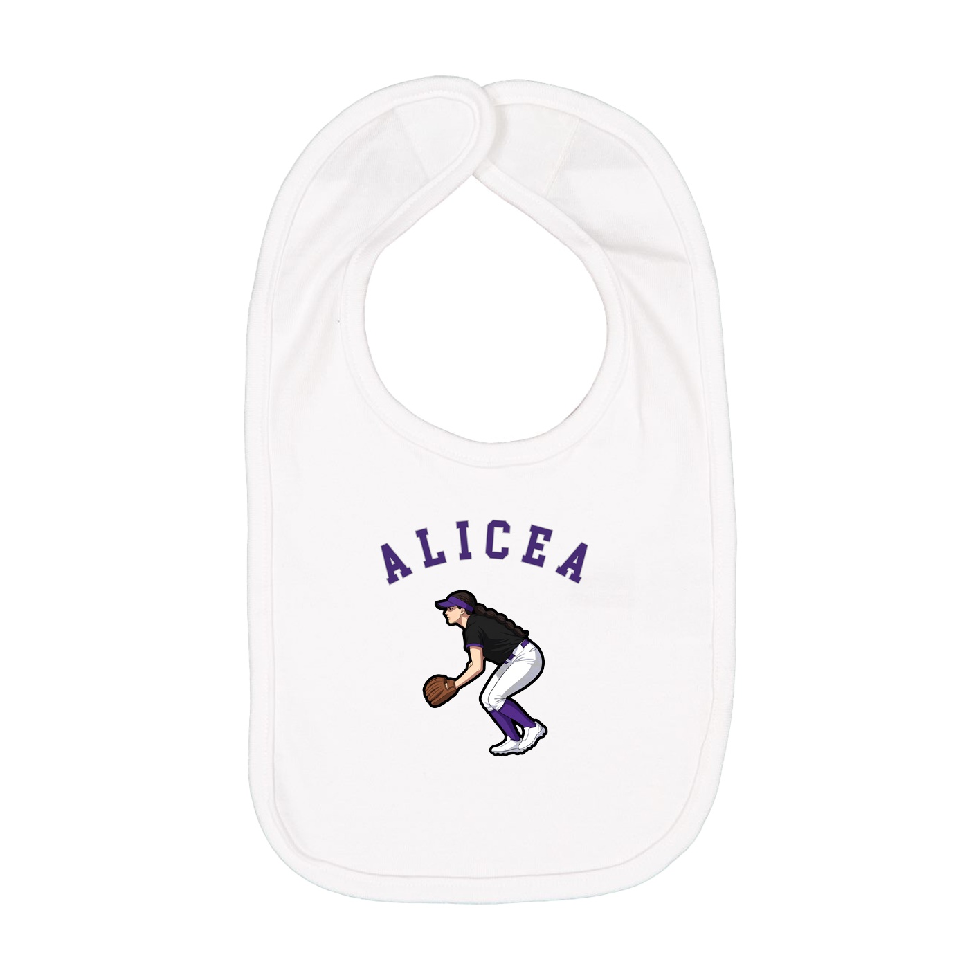 Infant Bib — Shirsey Arch in White
