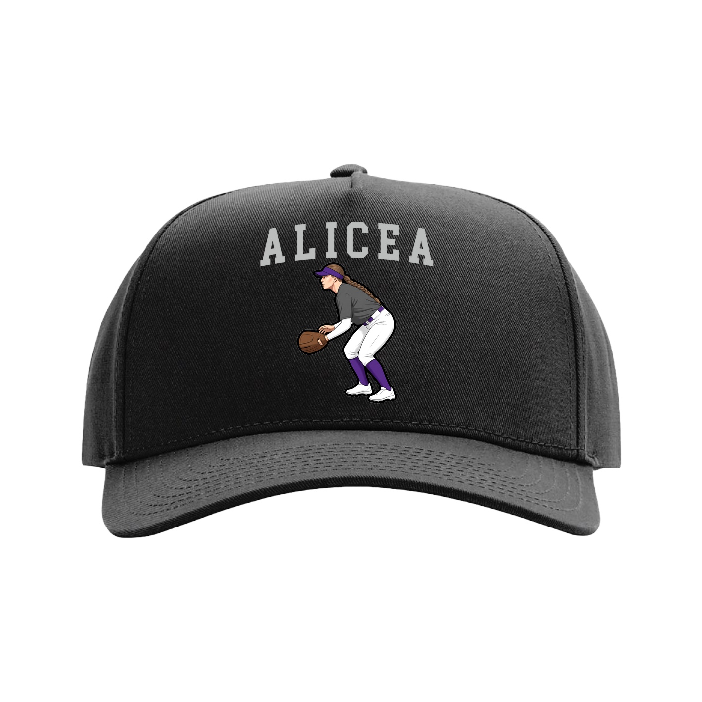 Full Fabric Five-Panel Champ Cap — Shirsey in Black