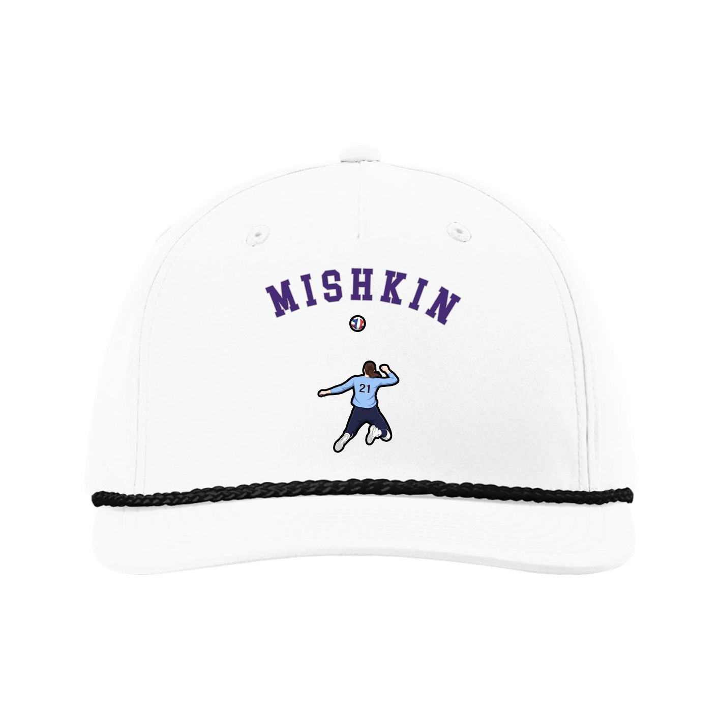 Five-Panel Classic Rope Cap — Shirsey Arch in White