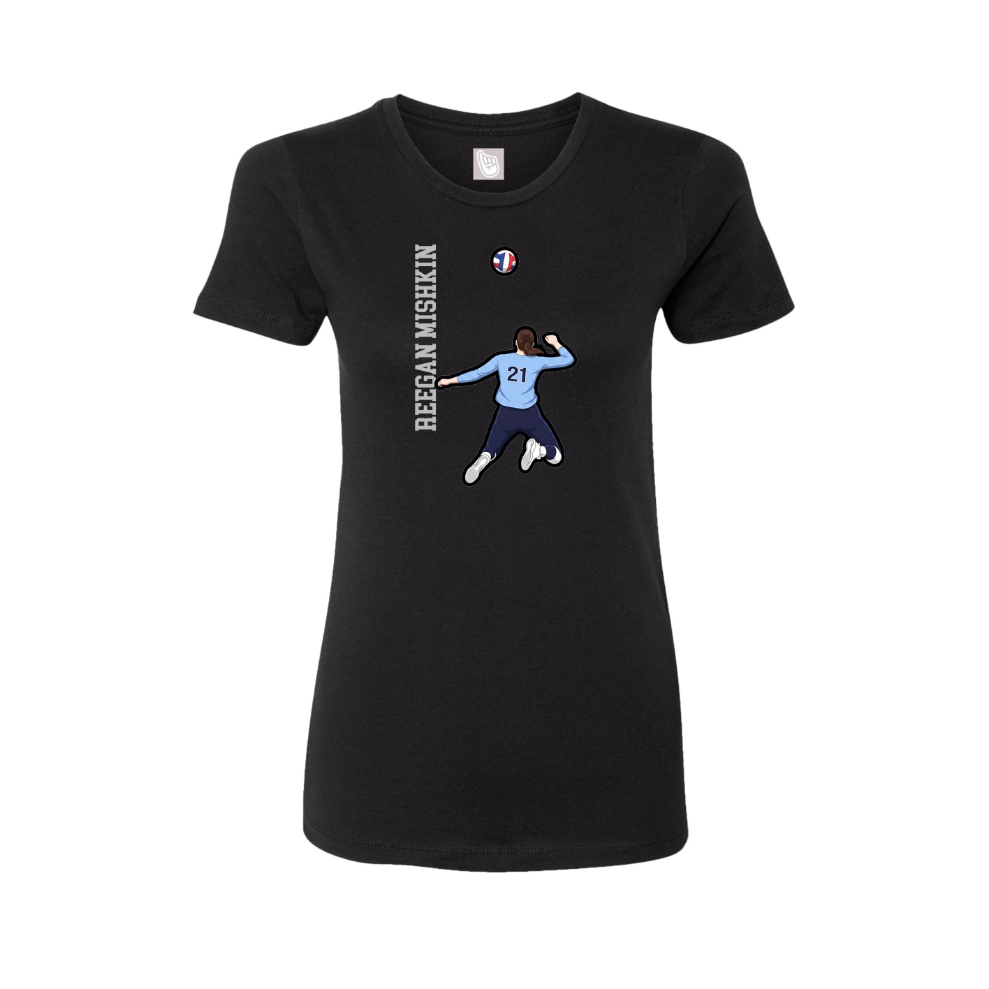 Fitted Women's Tee — Name Vertical in Black
