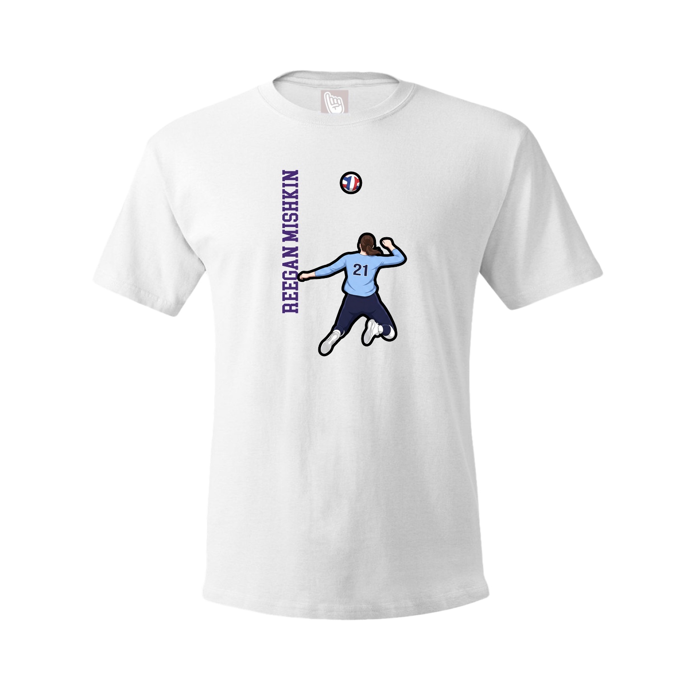 Youth Tee — Name Vertical in White