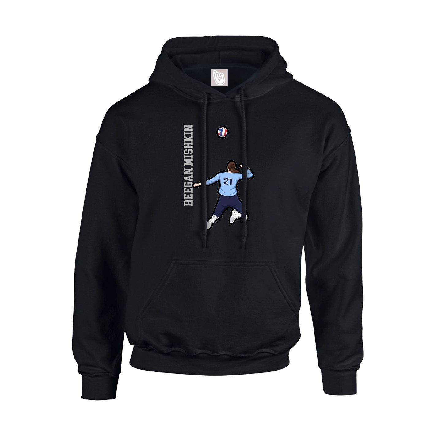 Youth Hoodie — Name Vertical in Black
