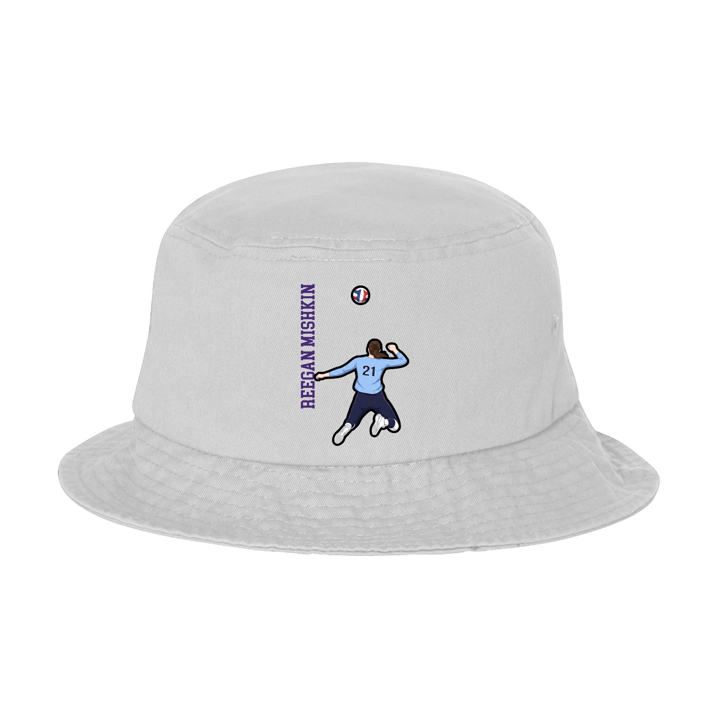 Bucket Cap — Name Vertical in White