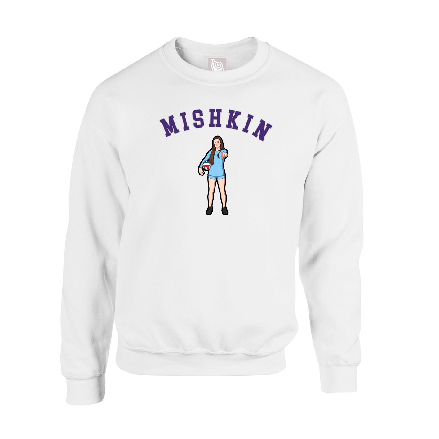 Fleece Crew — Shirsey Arch in White