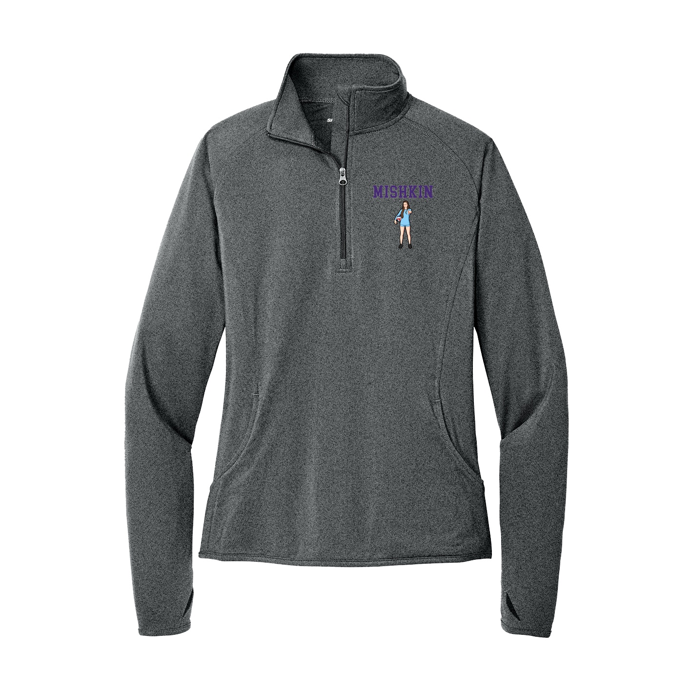 Women's Q-Zip Pullover — Shirsey in Grey