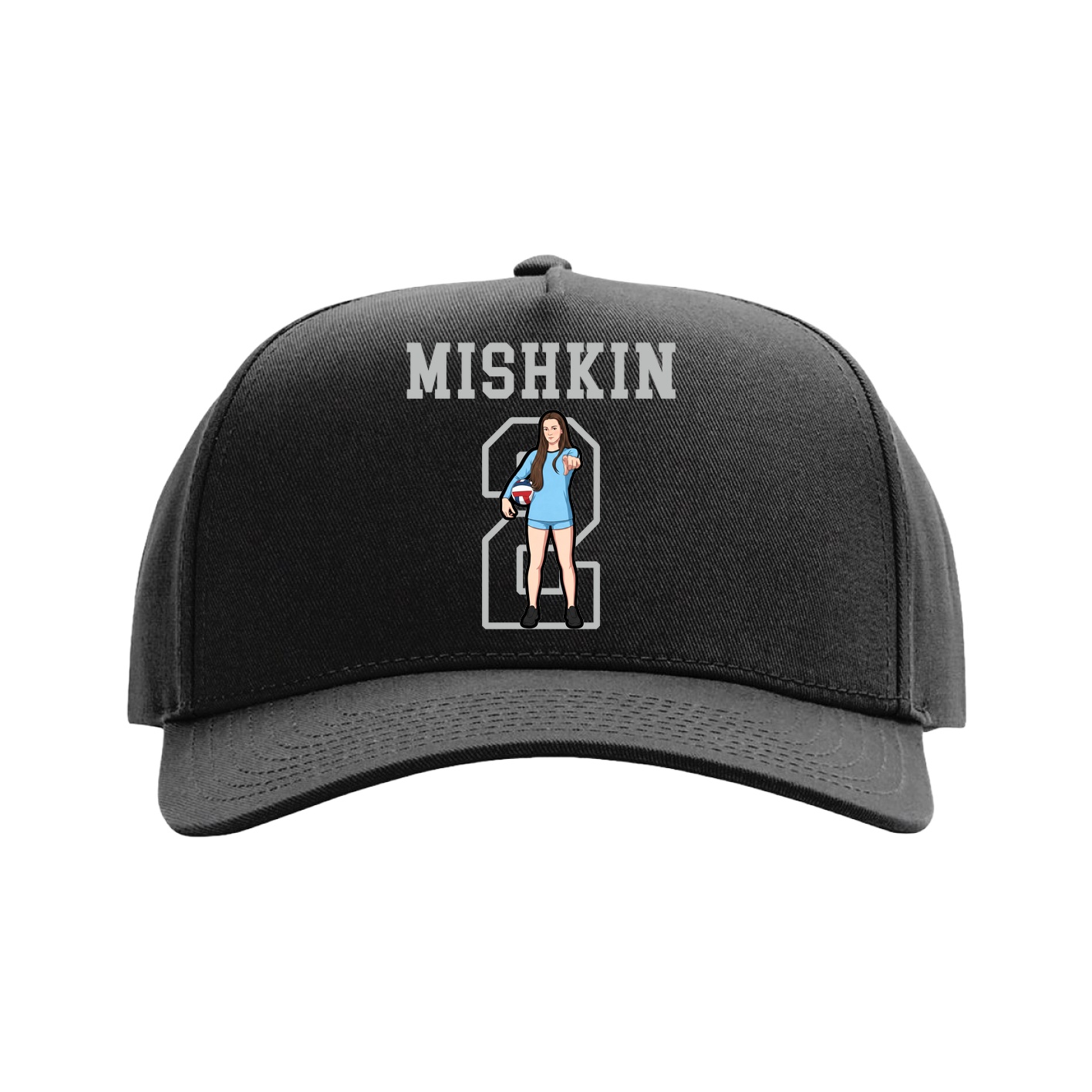 Full Fabric Five-Panel Champ Cap — Shirsey in Black