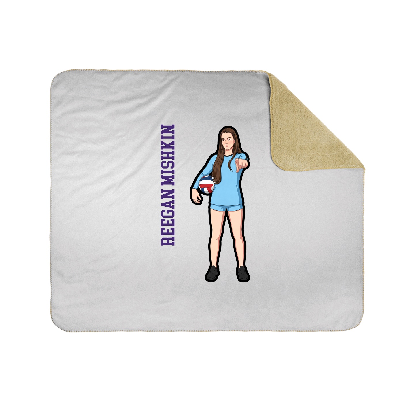 Throw Blanket — Name Vertical in White