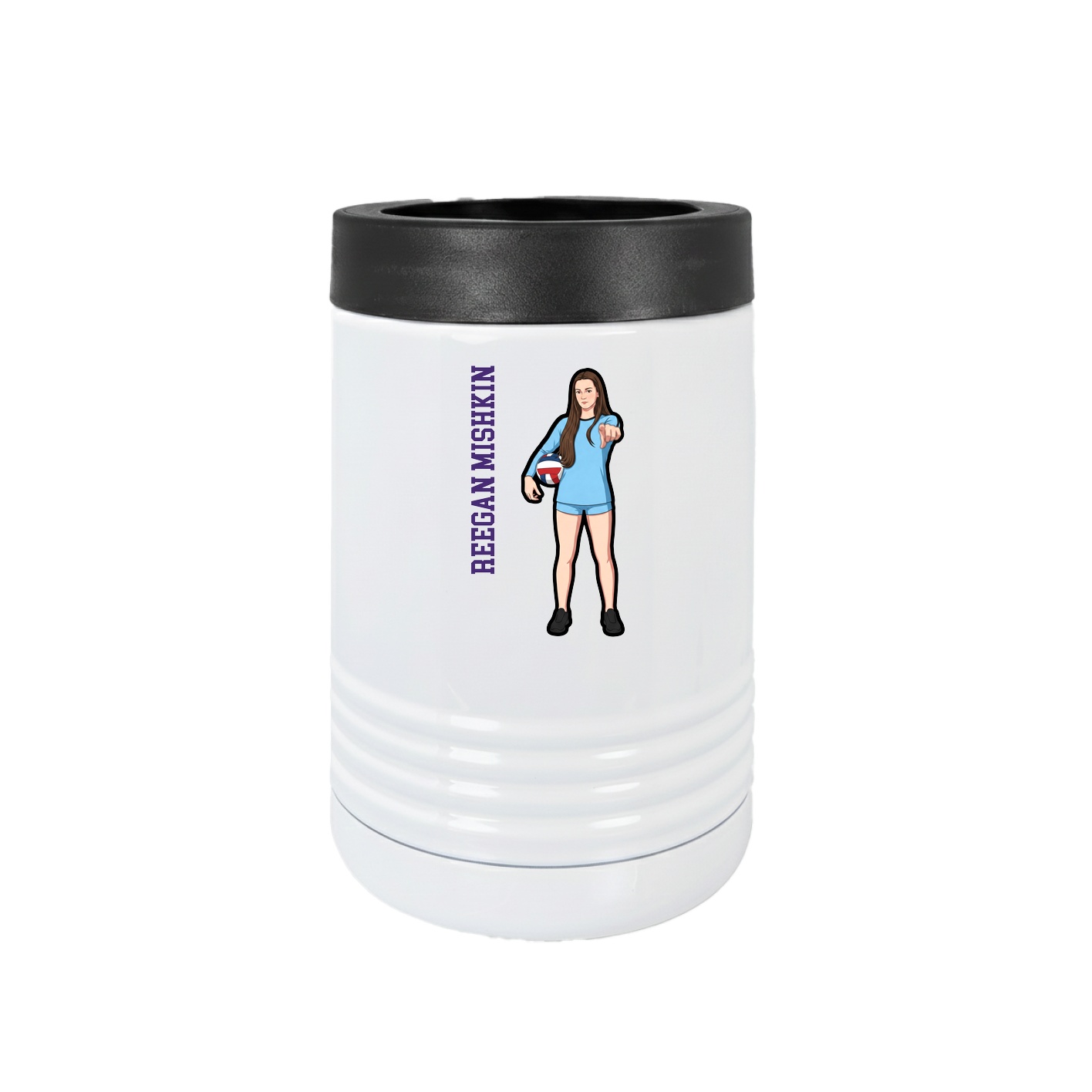 Beverage Holder — Name Vertical in White