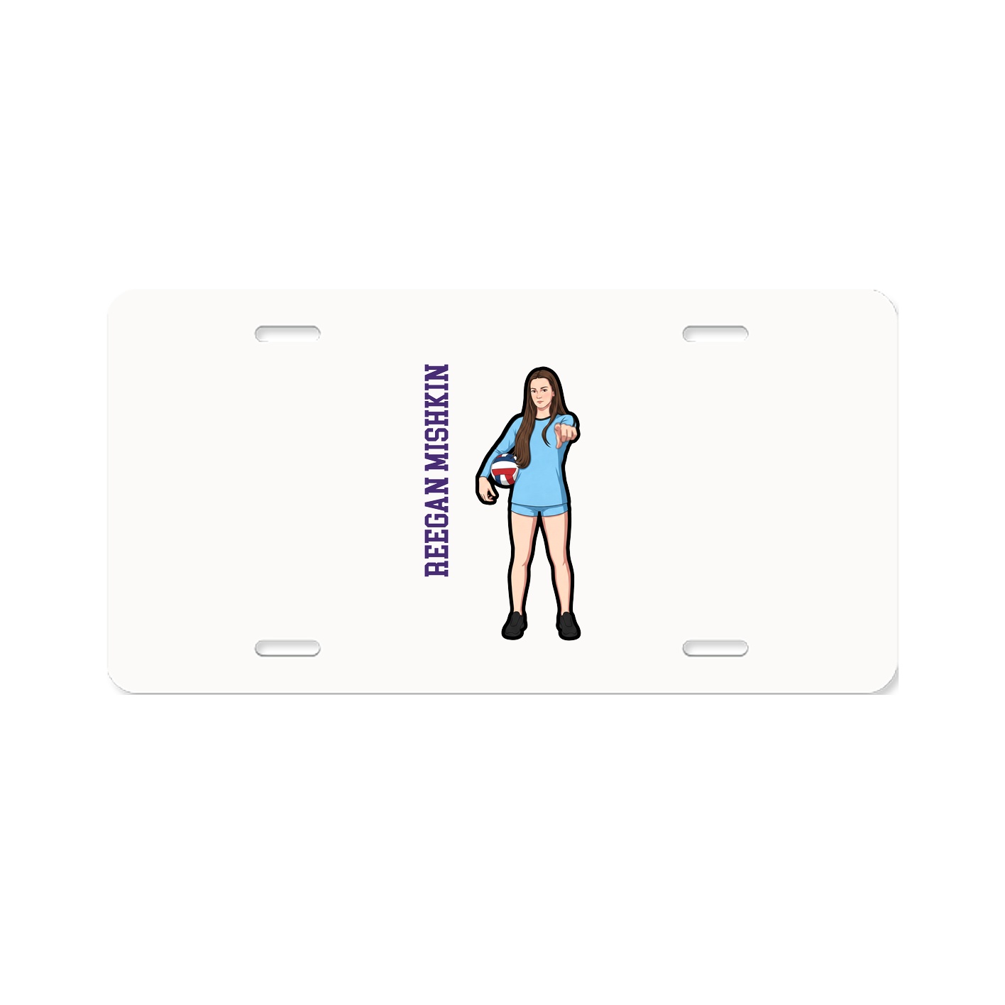 License Plate — Name Vertical in Classic