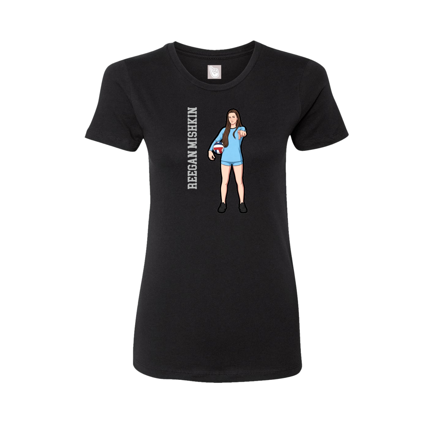 Womens Tee — Name Vertical in Black