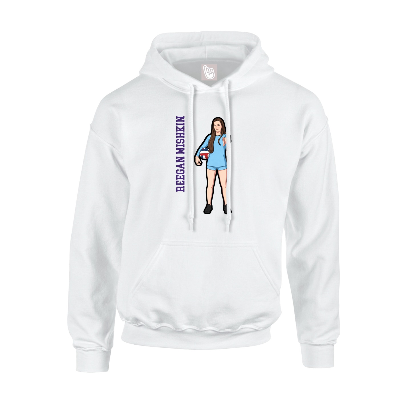 Youth Hoodie — Name Vertical in White