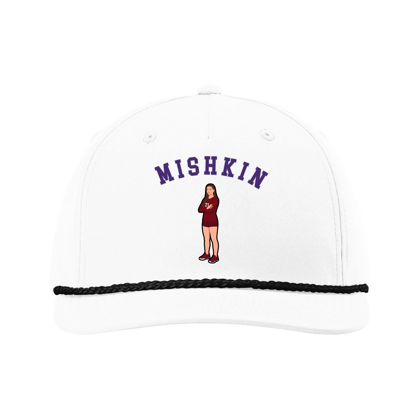 Five-Panel Classic Rope Cap — Shirsey Arch in White