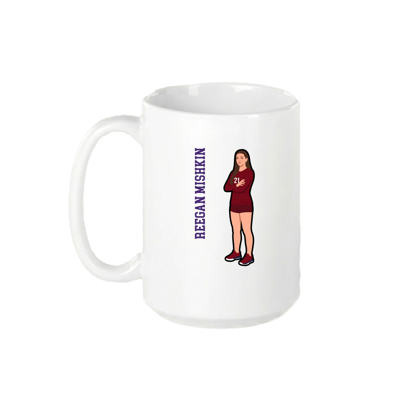 15oz Coffee Mug — Name Vertical in White