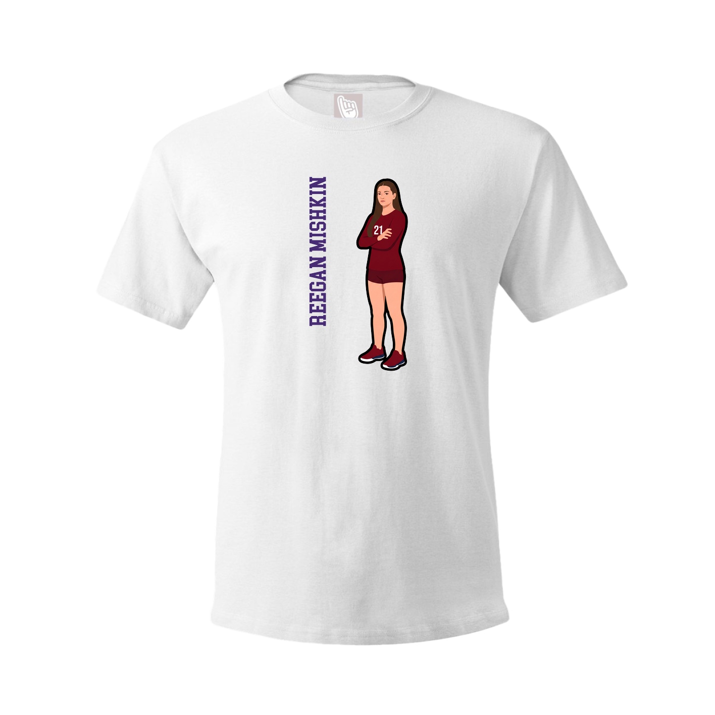 Youth Tee — Name Vertical in White